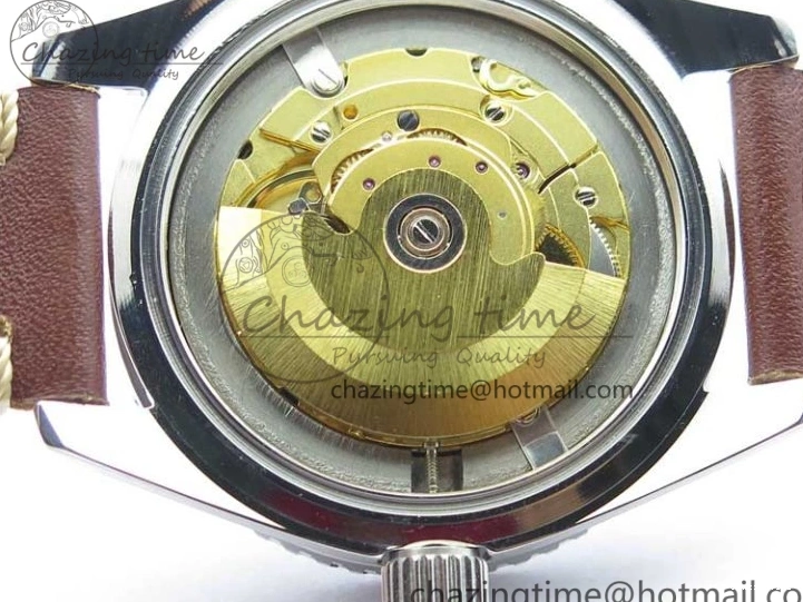 0414 Vintage Seamaster 300 Date T SS B12 Black Dial On Brown Leather Strap A2836 (Free Nylon Strap) WeatherProof 7911